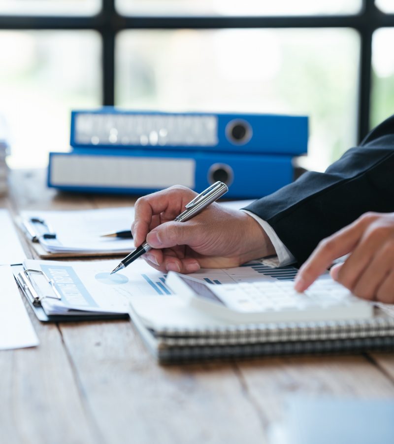 Businessman analysis marketing plan